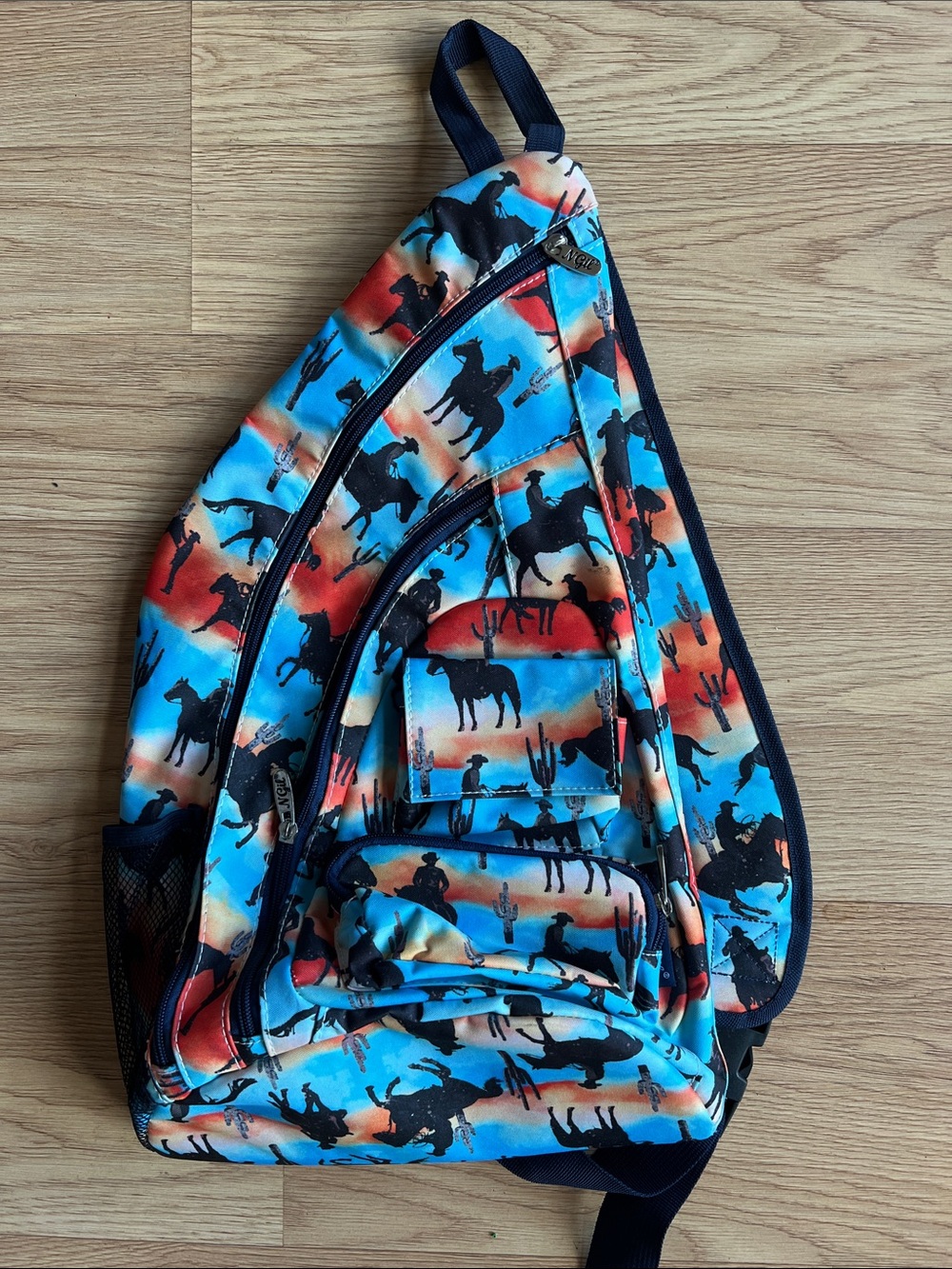 Western Cowboy/Horse Pattern Sling Bag NWOT